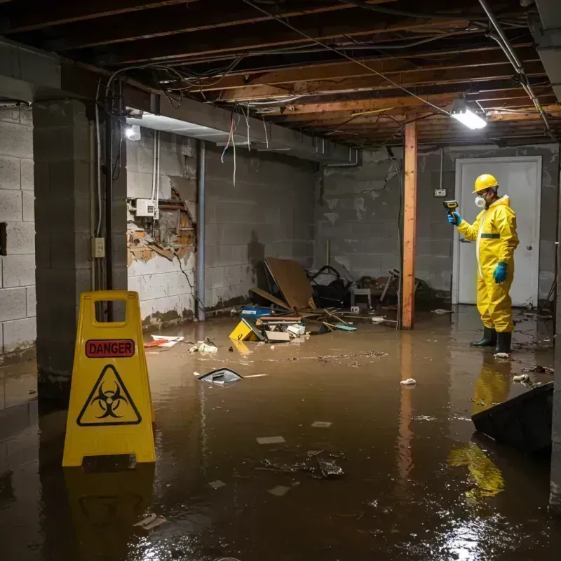 Flooded Basement Electrical Hazard in Elsberry, MO Property