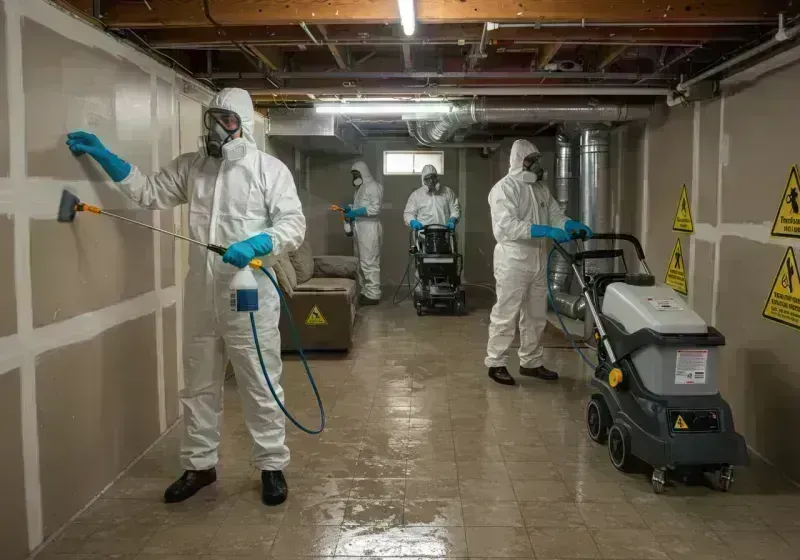 Basement Moisture Removal and Structural Drying process in Elsberry, MO